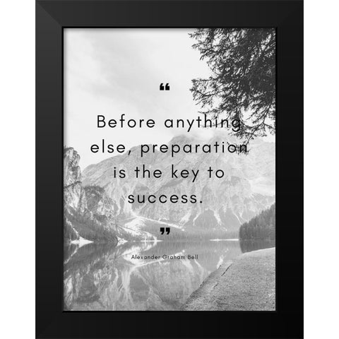 Alexander Graham Bell Quote: Key to Success Black Modern Wood Framed Art Print by ArtsyQuotes