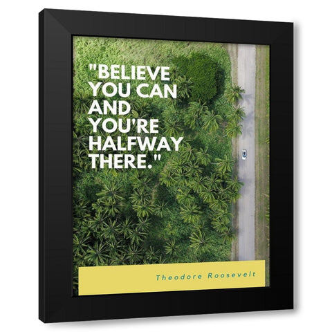 Theodore Roosevelt Quote: Believe You Can Black Modern Wood Framed Art Print with Double Matting by ArtsyQuotes