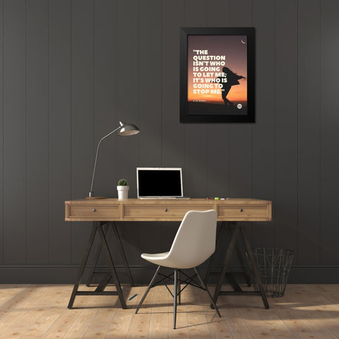 Ayn Rand Quote: Stop me Black Modern Wood Framed Art Print by ArtsyQuotes