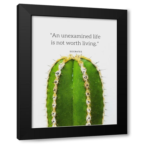 Socrates Quote: Unexamined Life Black Modern Wood Framed Art Print by ArtsyQuotes