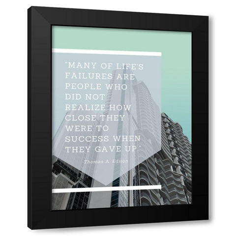 Thomas Edison Quote: How Close Black Modern Wood Framed Art Print with Double Matting by ArtsyQuotes