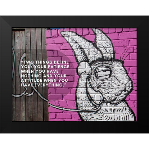 Imam Ali Quote: Your Patience Black Modern Wood Framed Art Print by ArtsyQuotes