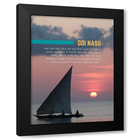 Goi Nasu Quote: Entire Sea of Water Black Modern Wood Framed Art Print with Double Matting by ArtsyQuotes