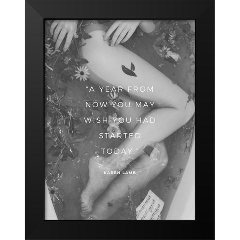 Karen Lamb Quote: You May Wish Black Modern Wood Framed Art Print by ArtsyQuotes