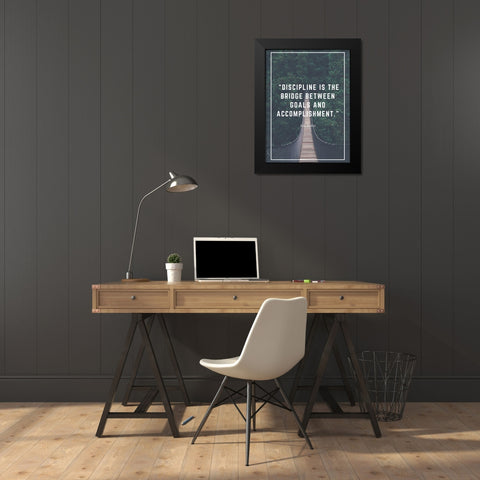 Jim Rohn Quote: Bridge Between Goals Black Modern Wood Framed Art Print by ArtsyQuotes