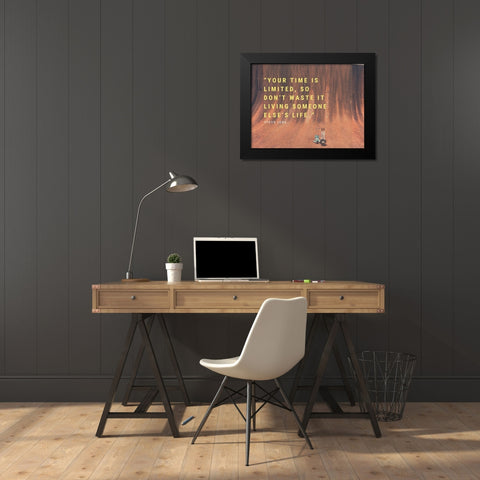 Steve Jobs Quote: Dont Waste It Black Modern Wood Framed Art Print by ArtsyQuotes