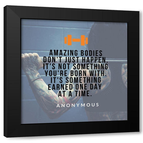 Artsy Quotes Quote: Earned One Day at a Time Black Modern Wood Framed Art Print with Double Matting by ArtsyQuotes