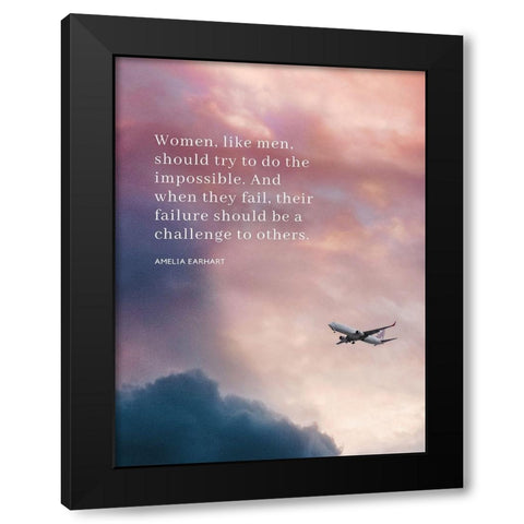 Amelia Earhart Quote: Do the Impossible Black Modern Wood Framed Art Print by ArtsyQuotes