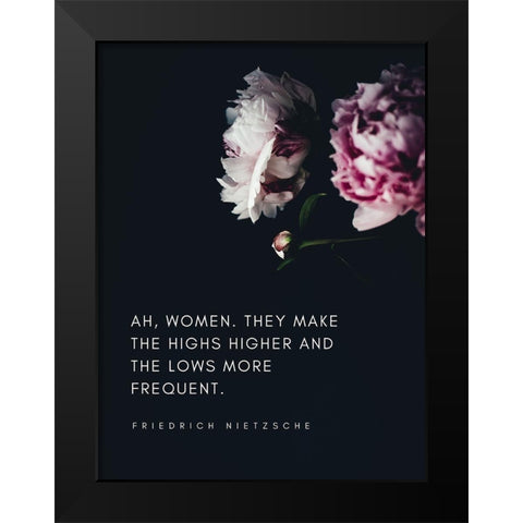 Friedrich Nietzsche Quote: Highs Higher Black Modern Wood Framed Art Print by ArtsyQuotes