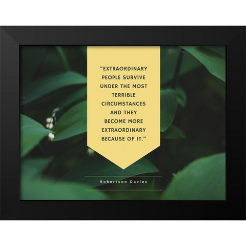 Robertson Davies Quote: Extraordinary People Black Modern Wood Framed Art Print by ArtsyQuotes