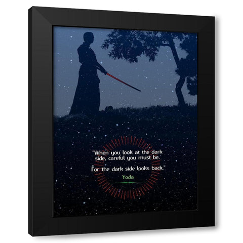 Yoda Quote: Careful You Must Be Black Modern Wood Framed Art Print with Double Matting by ArtsyQuotes