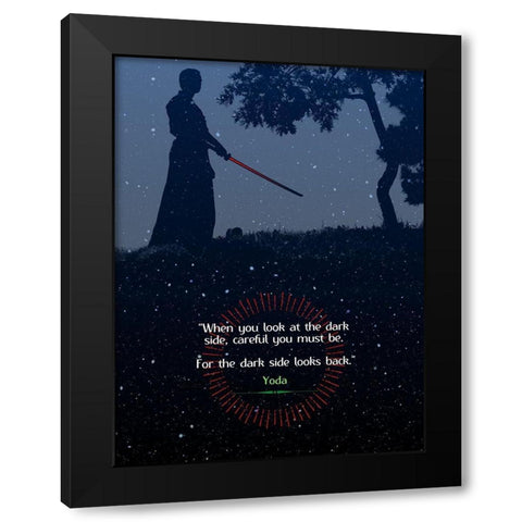 Yoda Quote: Careful You Must Be Black Modern Wood Framed Art Print by ArtsyQuotes