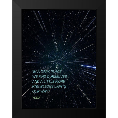 Yoda Quote: Knowledge Lights Our Way Black Modern Wood Framed Art Print by ArtsyQuotes