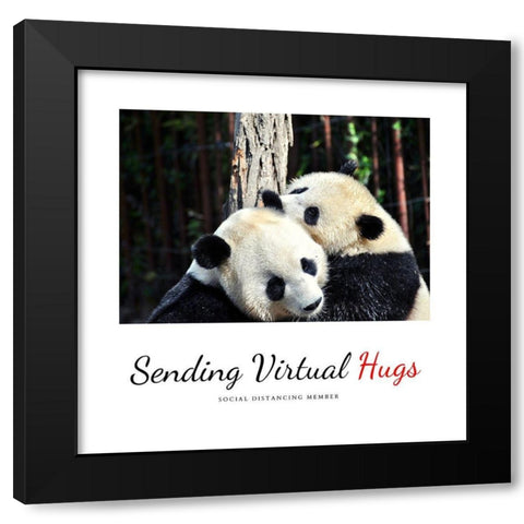 Artsy Quotes Quote: Virtual Hugs Black Modern Wood Framed Art Print by ArtsyQuotes