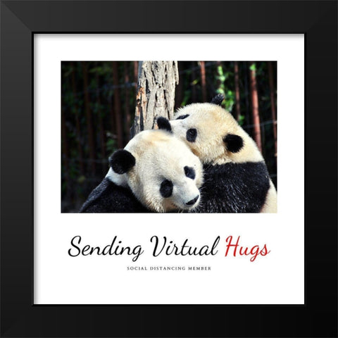 Artsy Quotes Quote: Virtual Hugs Black Modern Wood Framed Art Print by ArtsyQuotes