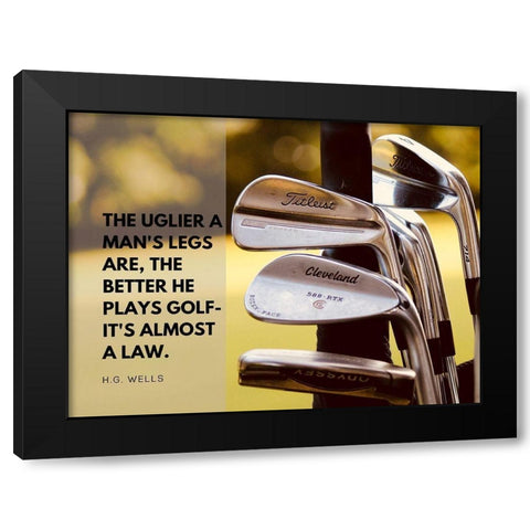 H. G. Wells Quote: Golf Law Black Modern Wood Framed Art Print with Double Matting by ArtsyQuotes