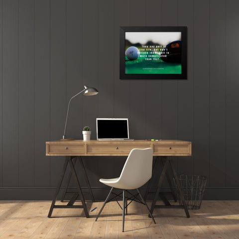 Gardner Dickinson Quote: Golf is Like Life Black Modern Wood Framed Art Print by ArtsyQuotes