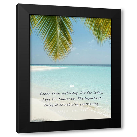 Albert Einstein Quote: Learn from Yesterday Black Modern Wood Framed Art Print by ArtsyQuotes