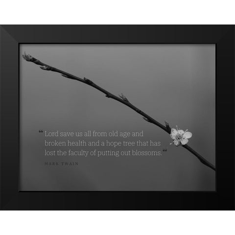 Mark Twain Quote: Lord Save Us Black Modern Wood Framed Art Print by ArtsyQuotes