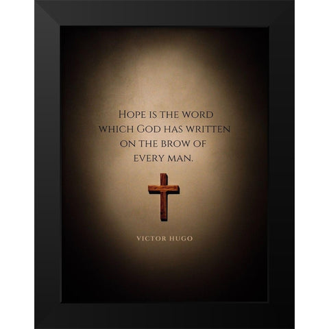Victor Hugo Quote: Hope Black Modern Wood Framed Art Print by ArtsyQuotes