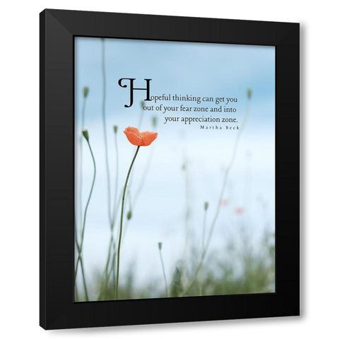 Martha Beck Quote: Hopeful Thinking Black Modern Wood Framed Art Print with Double Matting by ArtsyQuotes