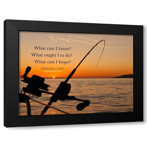 Immanuel Kant Quote: What Can I Know Black Modern Wood Framed Art Print with Double Matting by ArtsyQuotes