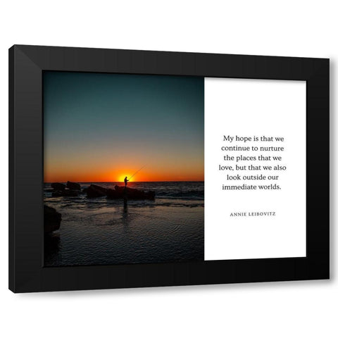 Annie Leibovitz Quote: Continue to Nurture Black Modern Wood Framed Art Print with Double Matting by ArtsyQuotes