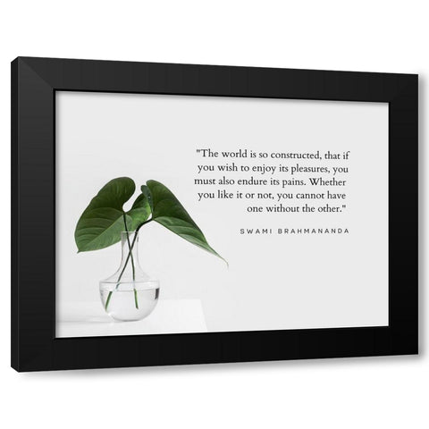 Swami Brahmananda Quote: Endure its Pains Black Modern Wood Framed Art Print with Double Matting by ArtsyQuotes