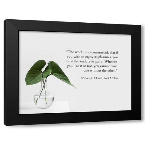 Swami Brahmananda Quote: Endure its Pains Black Modern Wood Framed Art Print by ArtsyQuotes