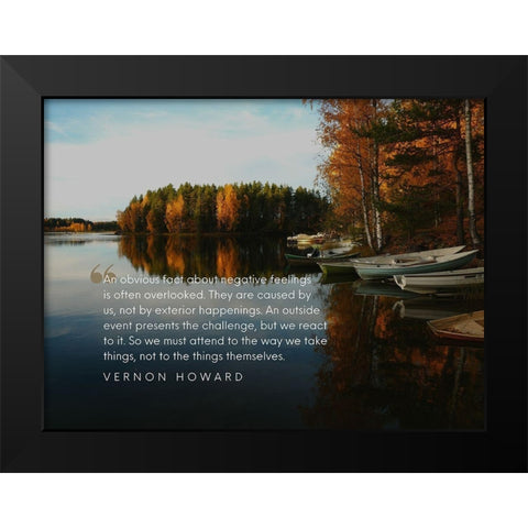 Vernon Howard Quote: Negative Feelings Black Modern Wood Framed Art Print by ArtsyQuotes