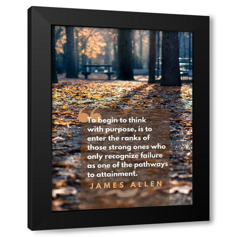 James Allen Quote: Recognize Failure Black Modern Wood Framed Art Print with Double Matting by ArtsyQuotes