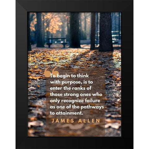 James Allen Quote: Recognize Failure Black Modern Wood Framed Art Print by ArtsyQuotes