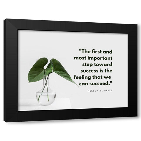 Nelson Boswell Quote: Most Important Step Black Modern Wood Framed Art Print with Double Matting by ArtsyQuotes