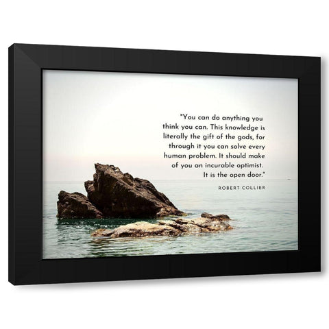 Robert Collier Quote: Gift of the Gods Black Modern Wood Framed Art Print by ArtsyQuotes