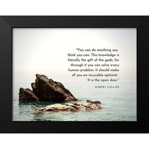 Robert Collier Quote: Gift of the Gods Black Modern Wood Framed Art Print by ArtsyQuotes
