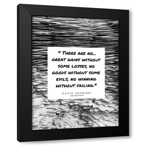 David Seabury Quote: Great Gains Black Modern Wood Framed Art Print with Double Matting by ArtsyQuotes