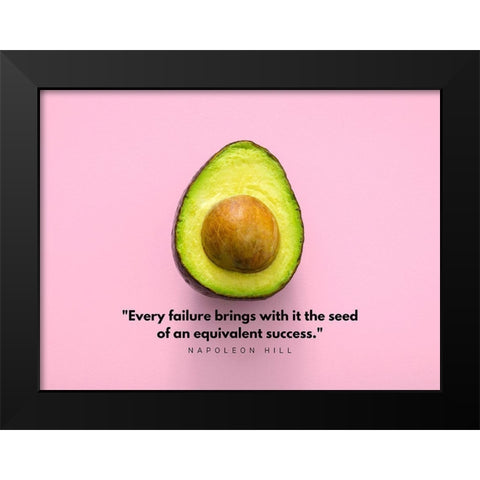 Napoleon Hill Quote: Every Failure Black Modern Wood Framed Art Print by ArtsyQuotes