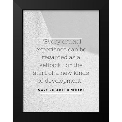 Mary Roberts Rinehart Quote: Every Crucial Experience Black Modern Wood Framed Art Print by ArtsyQuotes