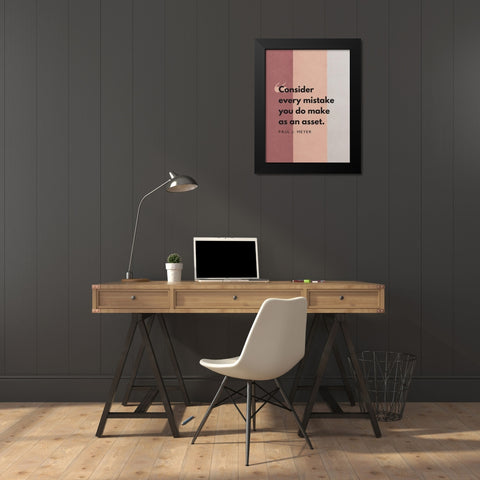 Paul J. Meyer Quote: Every Mistake Black Modern Wood Framed Art Print by ArtsyQuotes