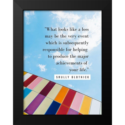 Srully Blotnick Quote: Achievement Black Modern Wood Framed Art Print by ArtsyQuotes