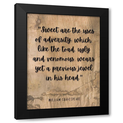 William Shakespeare Quote: Ugly and Venomous Black Modern Wood Framed Art Print by ArtsyQuotes