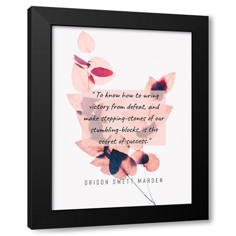 Orison Swett Marden Quote: Victory From Defeat Black Modern Wood Framed Art Print by ArtsyQuotes