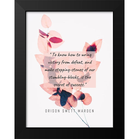 Orison Swett Marden Quote: Victory From Defeat Black Modern Wood Framed Art Print by ArtsyQuotes