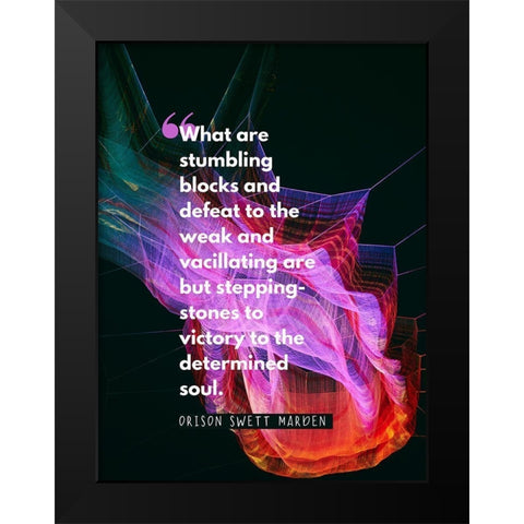 Orison Swett Marden Quote: Stumbling Blocks Black Modern Wood Framed Art Print by ArtsyQuotes