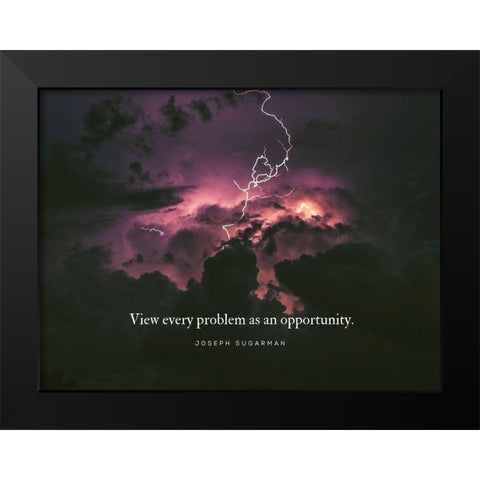 Joseph Sugarman Quote: Every Problem Black Modern Wood Framed Art Print by ArtsyQuotes