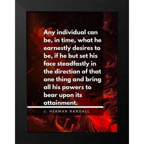 J. Herman Randall Quote: Earnestly Desires Black Modern Wood Framed Art Print by ArtsyQuotes