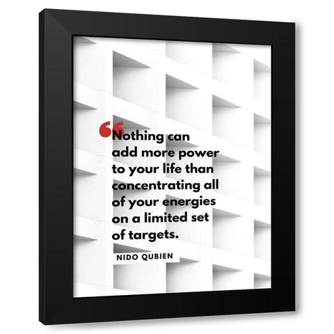 Nido Qubein Quote: Limited Set of Targets Black Modern Wood Framed Art Print by ArtsyQuotes