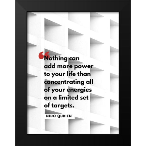 Nido Qubein Quote: Limited Set of Targets Black Modern Wood Framed Art Print by ArtsyQuotes