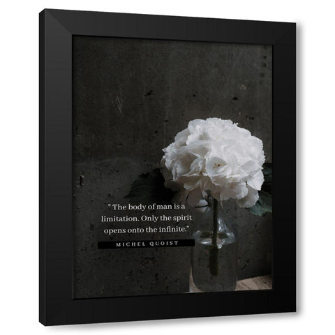 Michel Quoist Quote: The Body of Man Black Modern Wood Framed Art Print with Double Matting by ArtsyQuotes