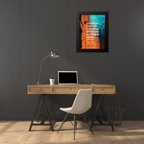 Richard Cecil Quote: Passionate Black Modern Wood Framed Art Print by ArtsyQuotes